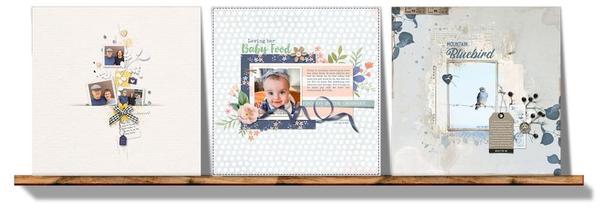 Three sample scrapbook pages