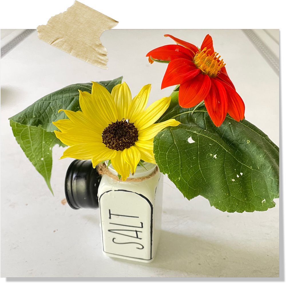 Improvised vase.