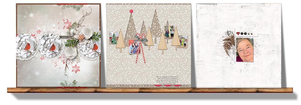 Three sample scrapbook pages