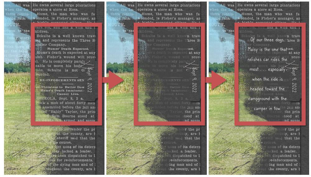 Shows applying an area over a mask so you can journal.