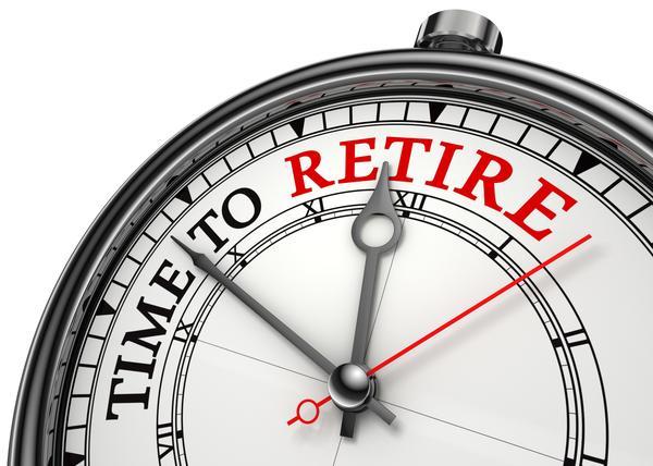 Clock face reading Time to Retire