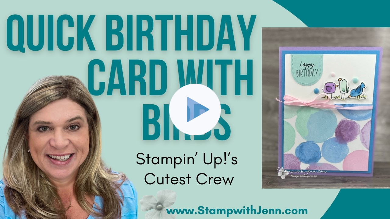 Quick and Cute Bird Birthday Card Tutorial | Stampin' Up! Cutest Crew Card Idea