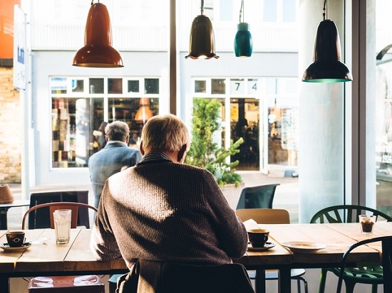 Older Man in a Coffee Shop