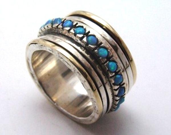 Blue opals ring