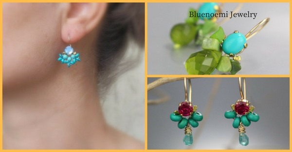 Gemstones fashion earrings