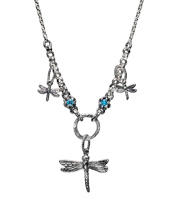 Dragonfly silver necklace