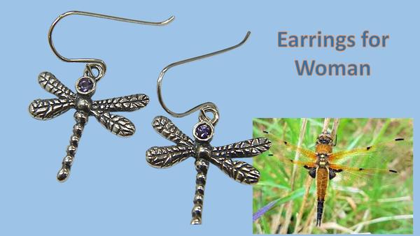 Silver dragonflies earrings