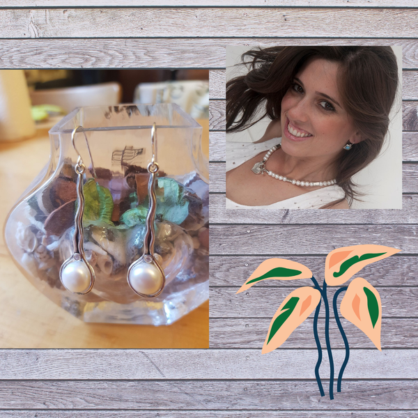 Pearls necklace and earrings