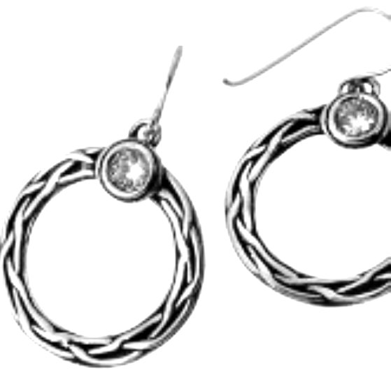 CZ silver earrings