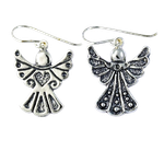 Silver angels earrings