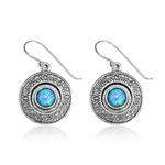 Silver earrings with blue opals