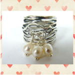 Ring for woman sterling silver with pearls