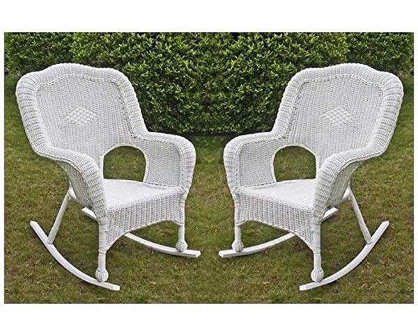 Set of 2 Wicker Rocking Chairs