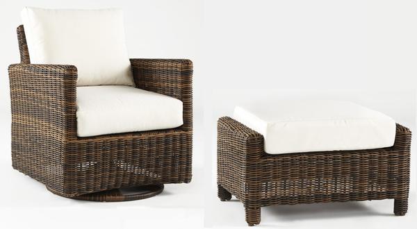 Del Ray Swivel Glider and Ottoman Set