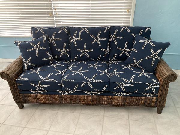 ABACA LODGE COASTAL STYLE SOFA