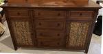 Showroom Fiji Dresser Made of Solid Hardwood and Wicker