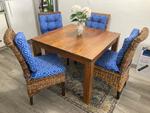 Borneo Dining Set with Wood Table and 4 Chairs