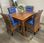 Borneo Dining Set with Wood Table and 4 Chairs