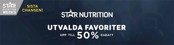 Upp till 50 % rabatt på produkter från Star Nutrition!