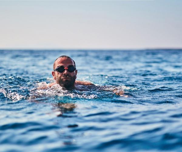 Male swimmer in the sea