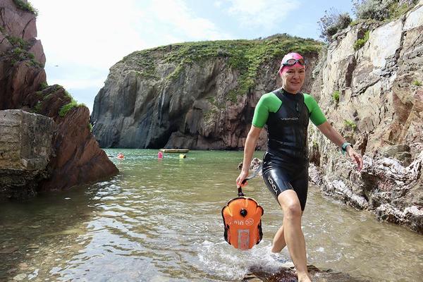 Swim group on beach