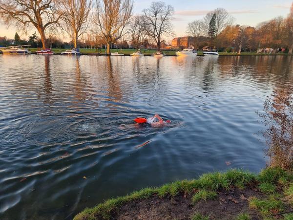 Male swimmer in the sea