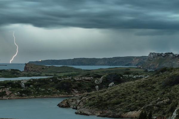 Lightning above the sea