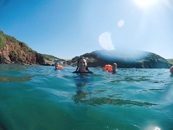 Swim group on beach