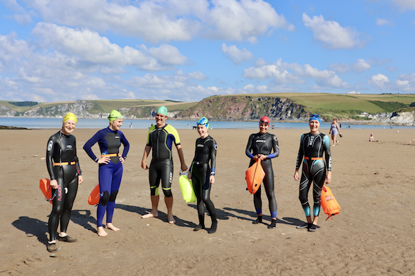 Swim group on beach