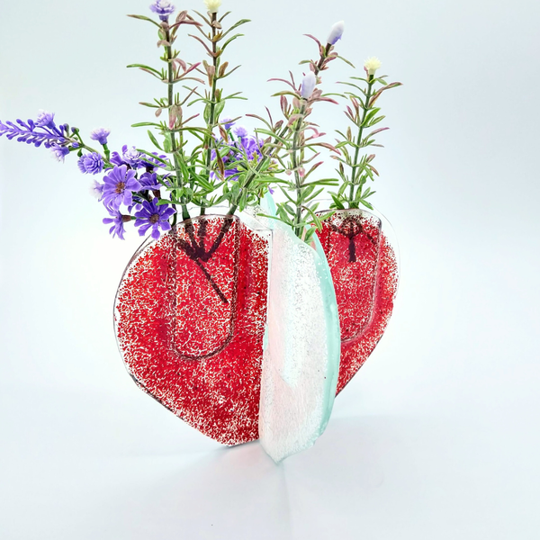 Fused Window Glass Puzzle Vase Tutorial