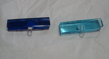 Blue Glass Toggles before fusing