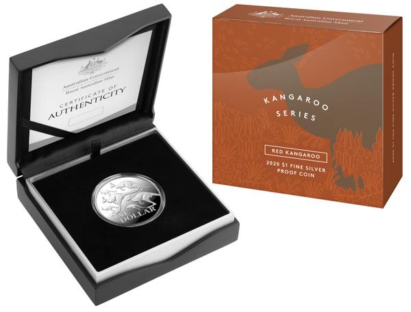 2020 $1 Kangaroo Series - Red Kangaroo 1oz Fine Silver Proof Coin Royal Australian Mint RAM