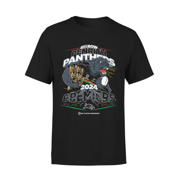 Penrith Panthers 2024 NRL Premiers 4-In-A-Row Tidwell Mascot Claws Kids Youth Tee T-Shirt
