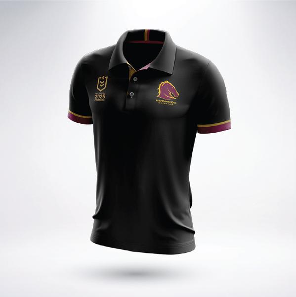 PRE ORDER - Brisbane Broncos 2025 NRL Premiers Tidwell Mens Adult Polo Shirt (FULL PRICE - $89.99)