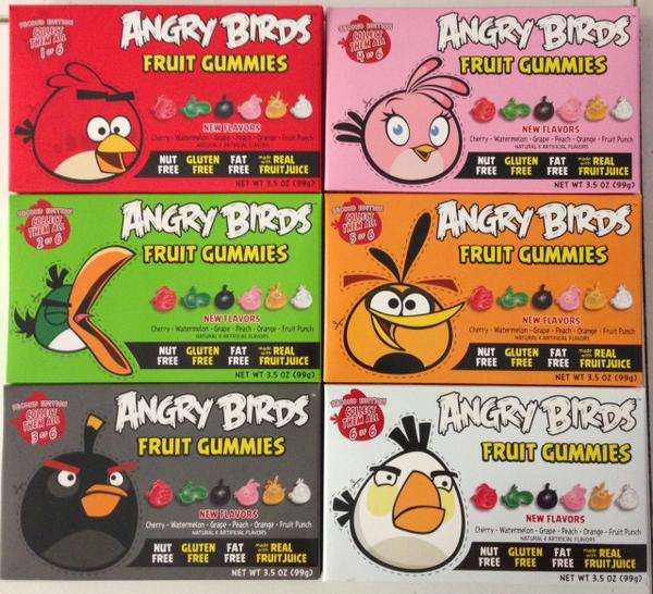 6 x 99g PACKETS OF ANGRY BIRDS FRUIT GUMMIES - SECOND EDITION - 1 TO 6