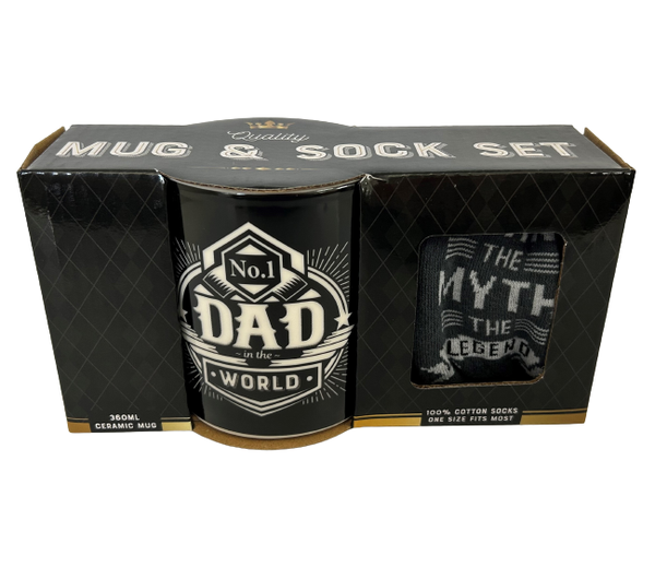 No. 1 Dad In The World Coffee Mug & Sock Father's Day Gift Set