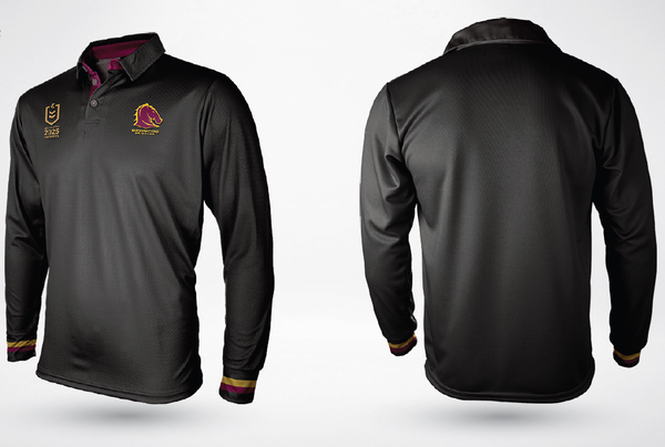 PRE ORDER $50 DEPOSIT - Brisbane Broncos 2025 NRL Premiers Tidwell Mens Adult Long Sleeve Knitted Rugby Jersey (FULL PRICE - $114.99)