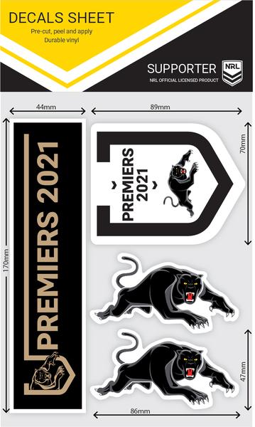 Penrith Panthers 2021 NRL Premiers Set of 4 Decal Stickers Sheet