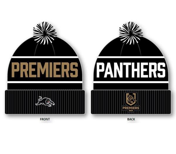 PRE ORDER - Penrith Panthers 2024 NRL Premiers Adult Beanie Winter Hat With Pom Pom (FULL PRICE - $29.99)