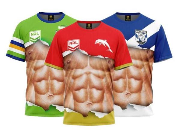 NRL Team Logo 'Ripped' Six Pack Muscles Tee Shirt T-Shirt