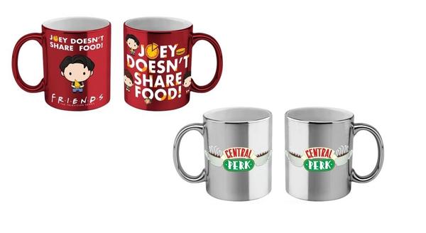 Friends Central Perk and Joey Design Set of 2 330ml Metallic Coffee Mugs