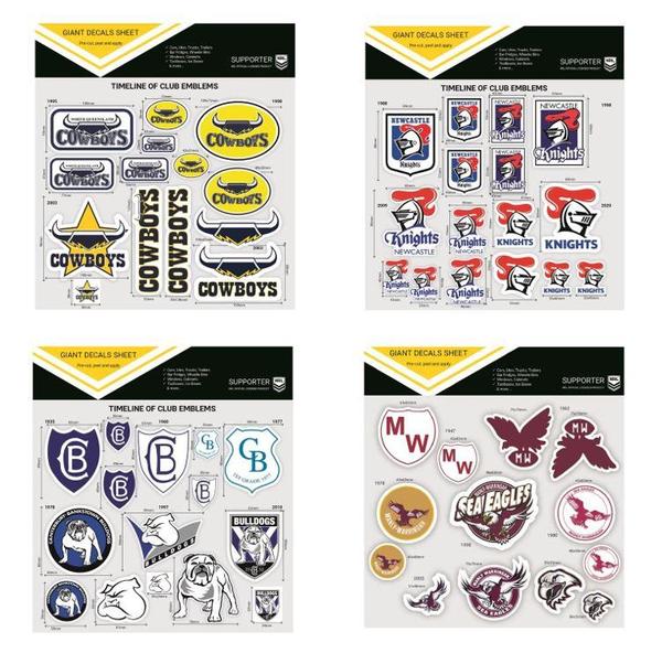 NRL Club Timeline Decal Sheet