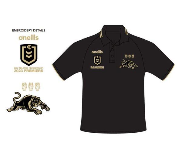 Penrith Panthers 2023 NRL Three-Peat Premiers O'Neills Mens Adult Polo Shirt