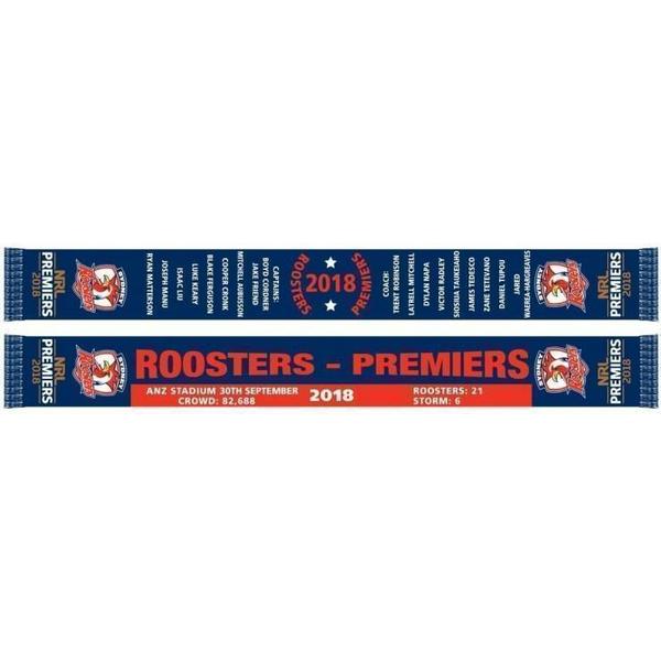 2018 Roosters Premiers Football Scarf
