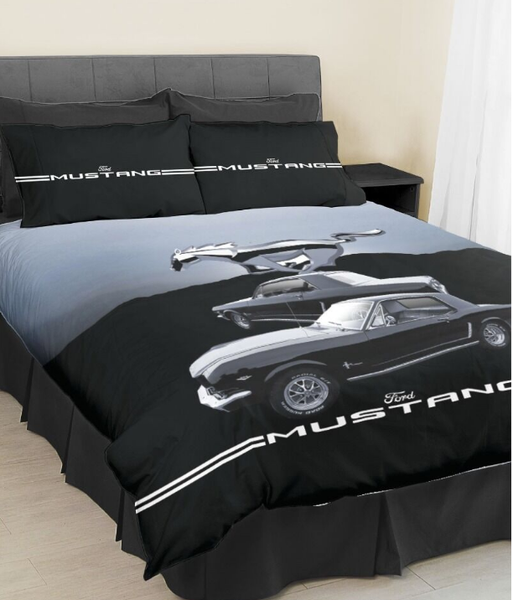 Ford Mustang Design Double Size Quilt Cover Set With Pillowcases Doona Duvet Bedding