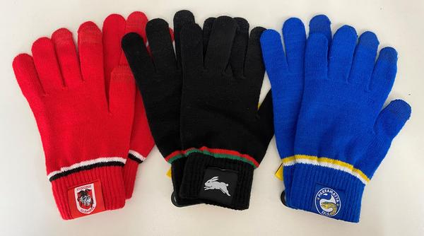 NRL Team Pair of Touchscreen Adults Acrylic Gloves