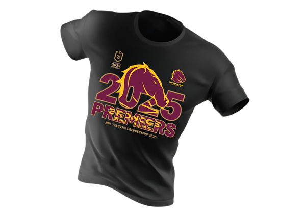 Brisbane Broncos 2025 NRL Premiers Tidwell Kids Youth Tee Shirt T-Shirt