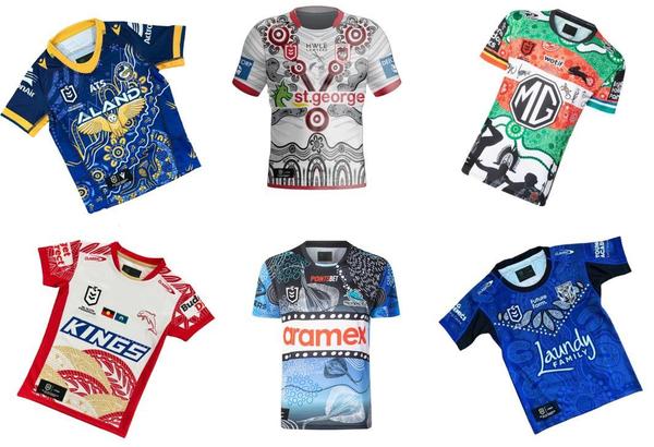 2024 NRL Indigenous Round Kids Youth Jersey  Eels - Dragons - Rabbitohs - Dolphins - Sharks - Bulldogs