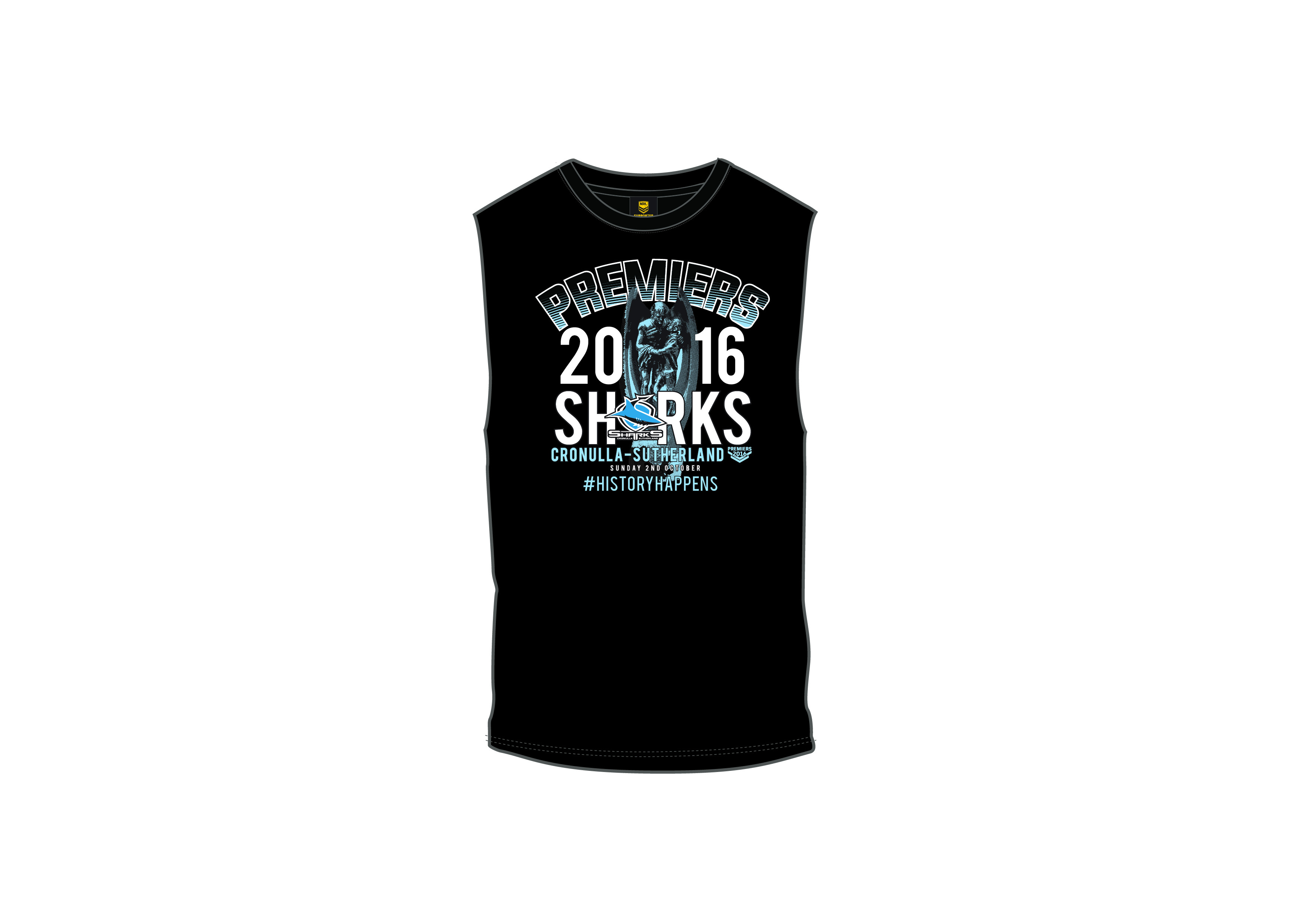 Cronulla Sharks 2016 Premiers Black Singlet​​​​​​​