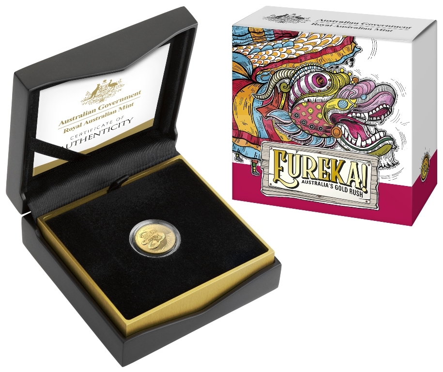 2020 $10 Gold Proof 'C' Mintmark Coin Eureka Australia's Gold Rush Royal Australian Mint RAM